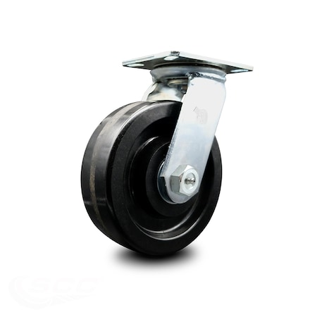 Service Caster 8 Inch Phenolic Wheel Heavy Duty Top Plate Swivel Caster SCC-55S825-PHR